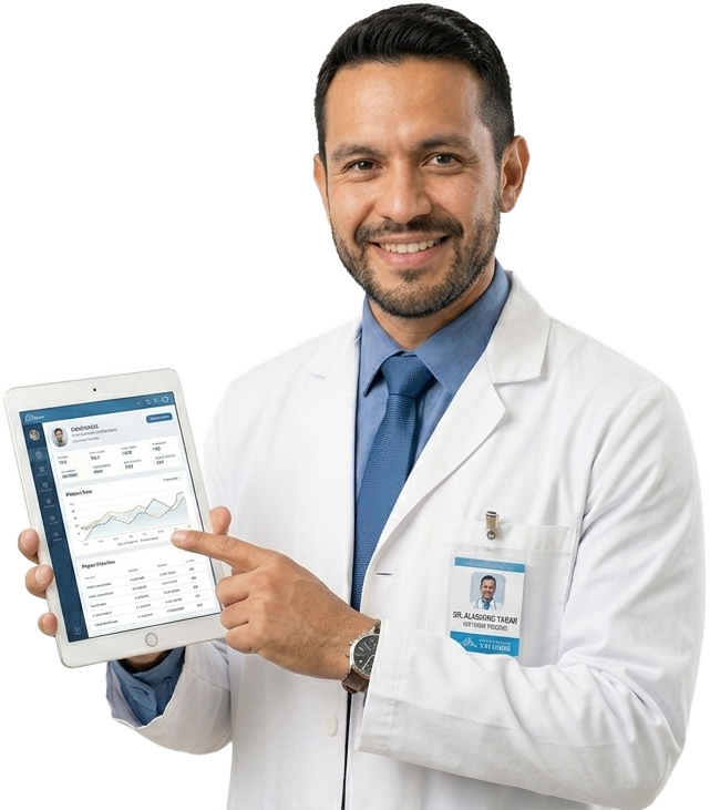 Doctor usando clinix-med